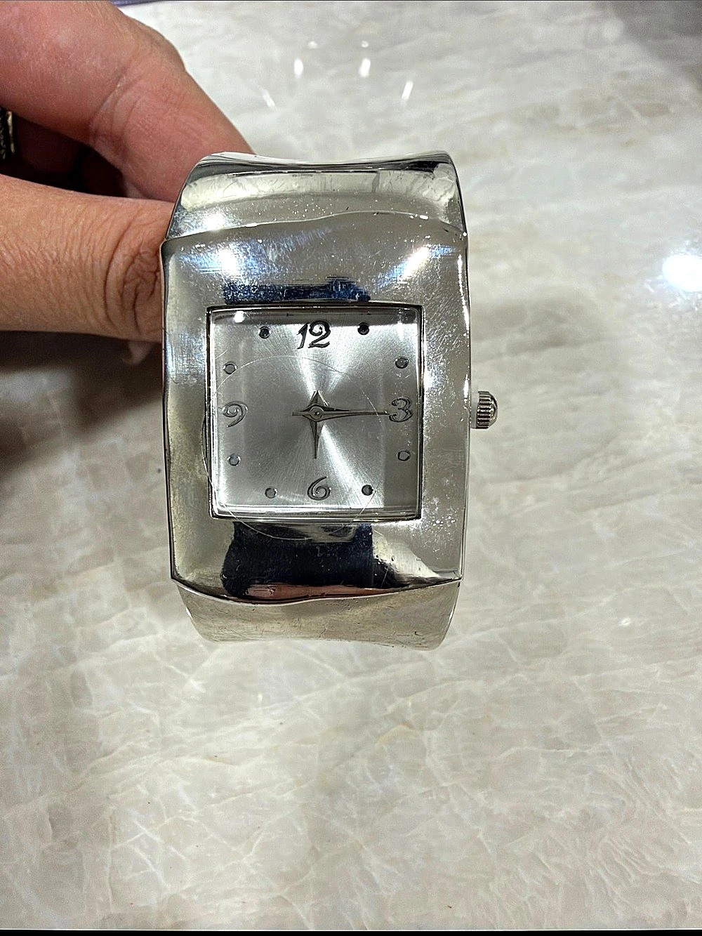Blair Silver-Tone Cuff Watch